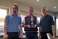 Sponsor Andy Neville (l) -  Exiles captain Neil Powles (r)  with Alan Brewer receiving the trophy